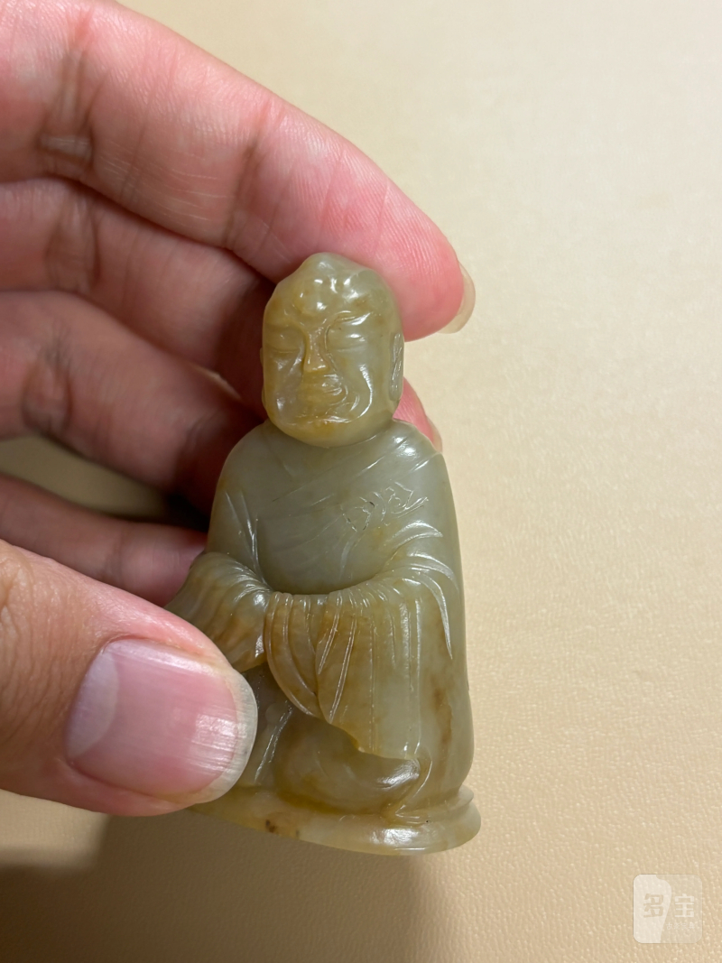 清 白玉圆雕罗汉 - 图3